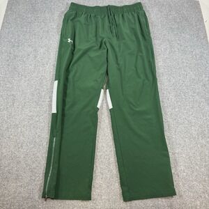 Under Armour Pants Mens XL UA Green Squad Warm Up Woven Workout Athleisure Track